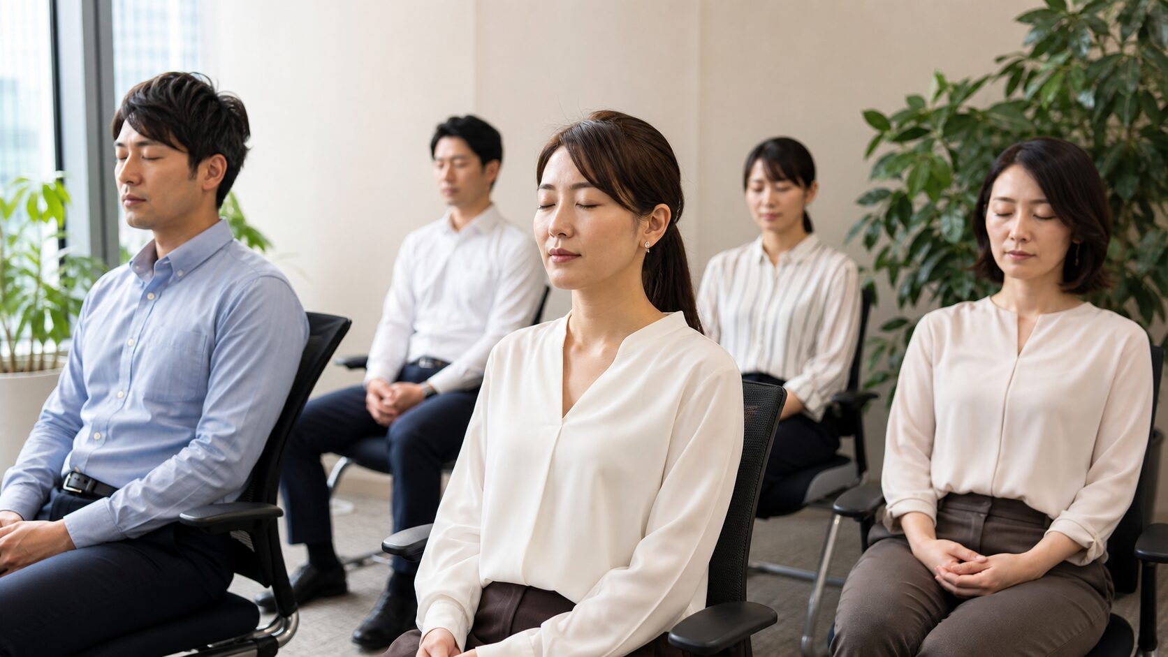 職場で短い呼吸時間を取る人たち