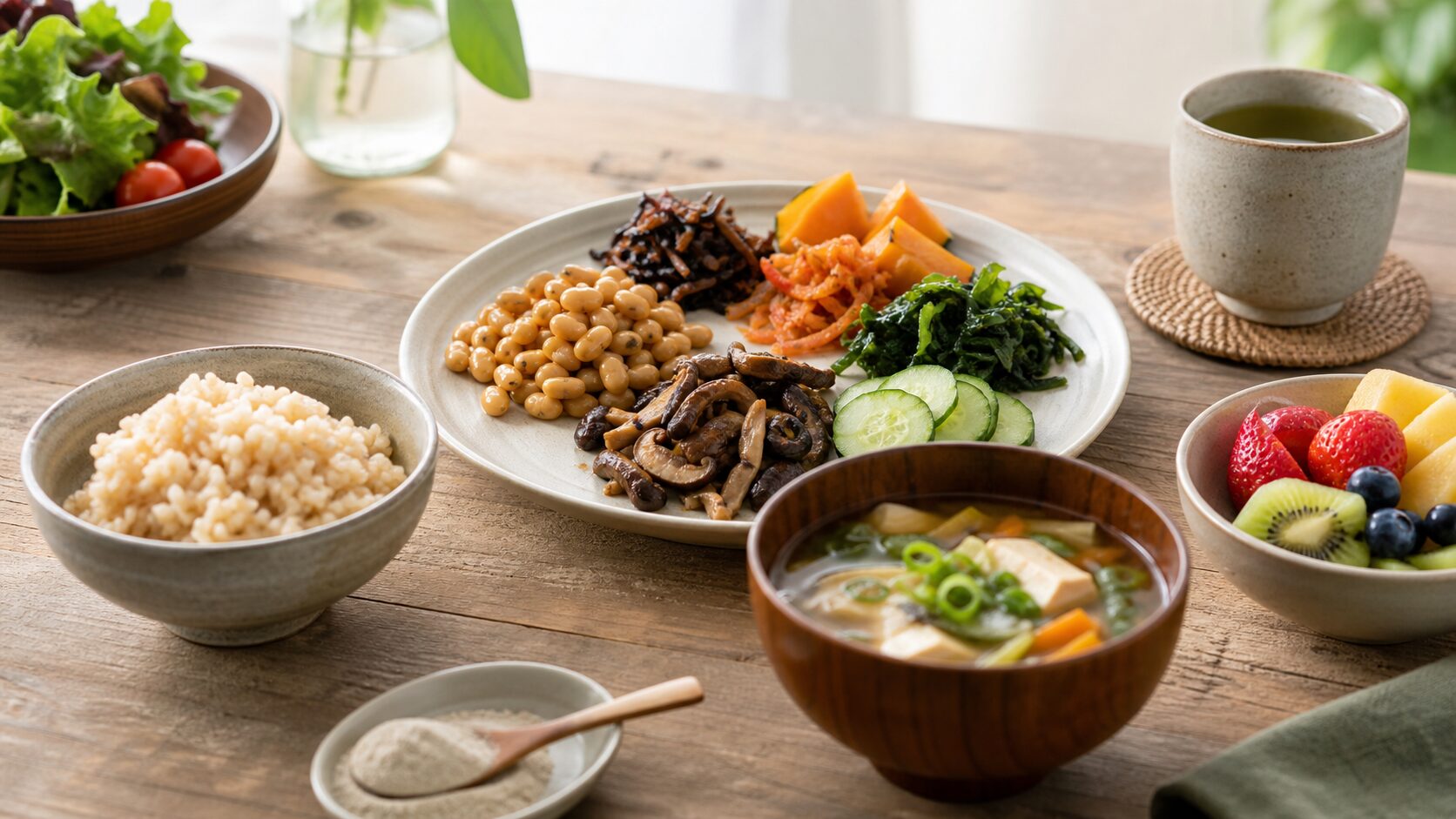 食物繊維を食事と組み合わせる食卓