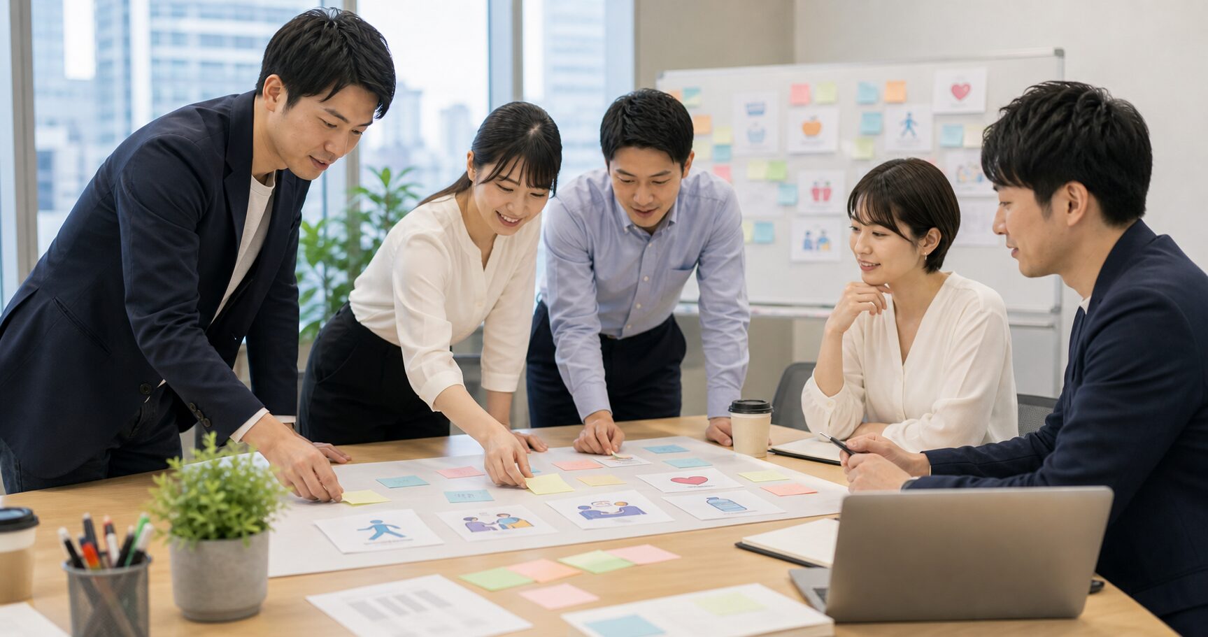 健康課題を職場改善につなげるワークショップの様子