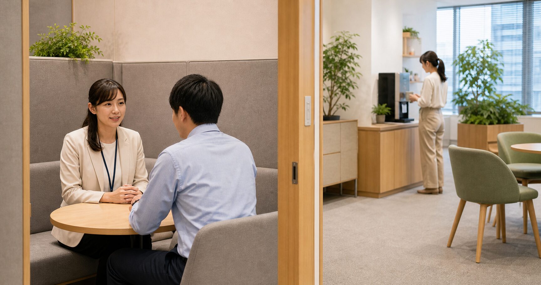 休憩や相談をしやすい職場環境づくりのイメージ
